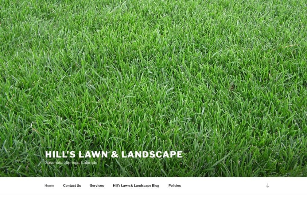 The original Hill's Lawn and Landscape website before the rebuild