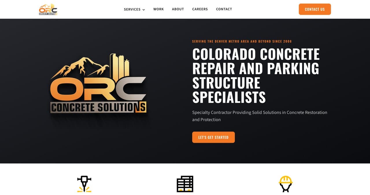 ORC Concrete Solutions website